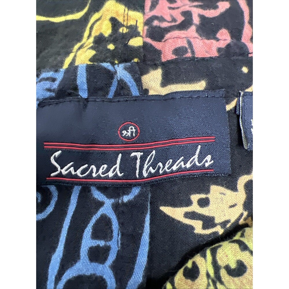 Vintage Sacred Threads Patchwork Overalls Dungarees Boho Hippie Artisan M/L Read - Picture 13 of 15